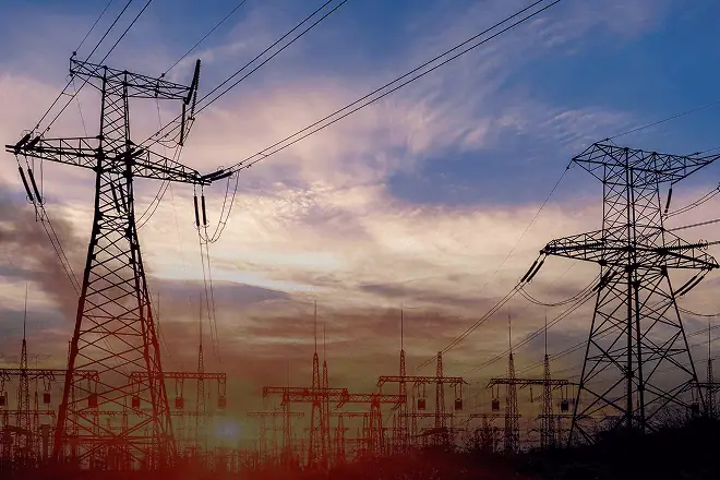 Power lines and towers