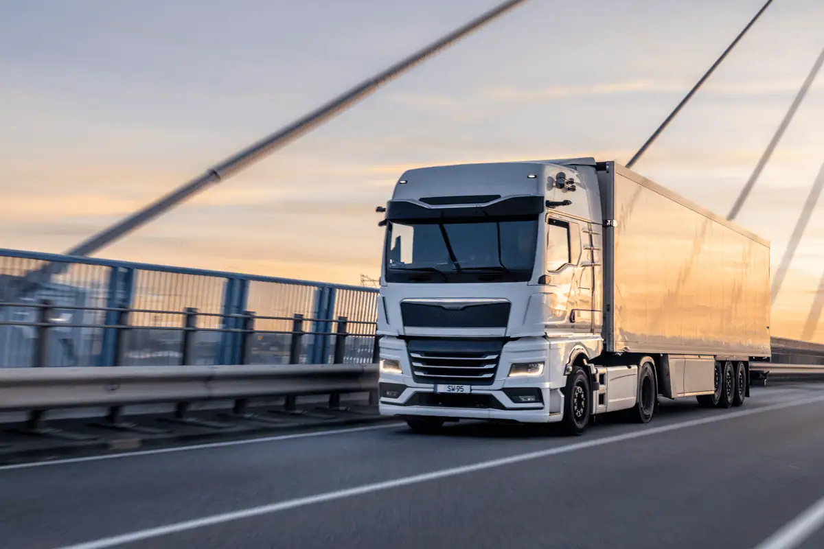 Truck on a bridge